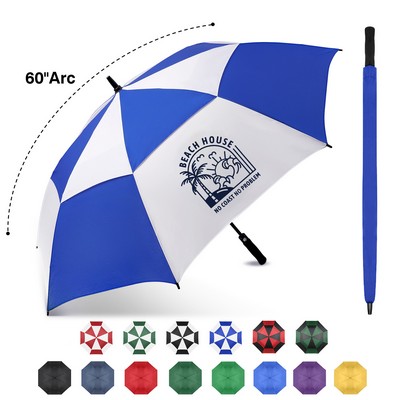 60'' Vented Auto-Open Golf Umbrella (Full Color)